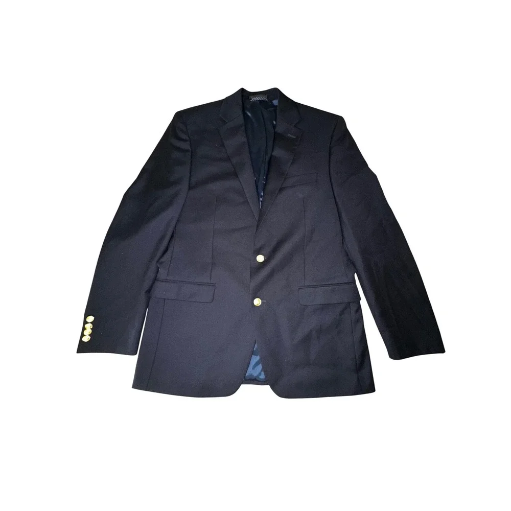 Lauren Ralph Lauren Blazer Men 40 L Blue Wool Blend Sport Coat Single Breasted